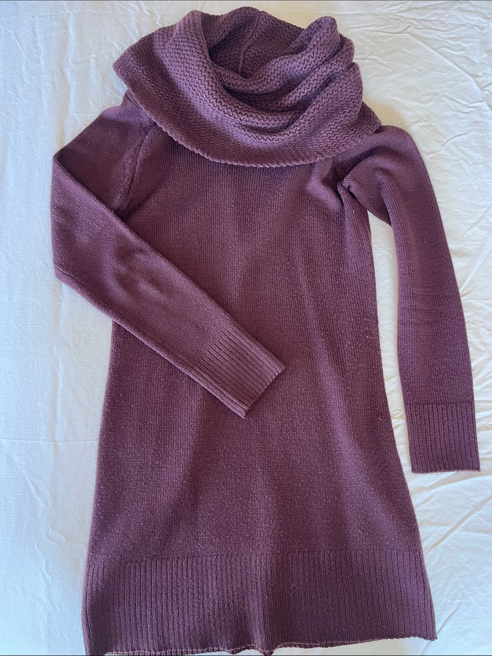 H&M Plum Cowl Neck Sweater Dress
